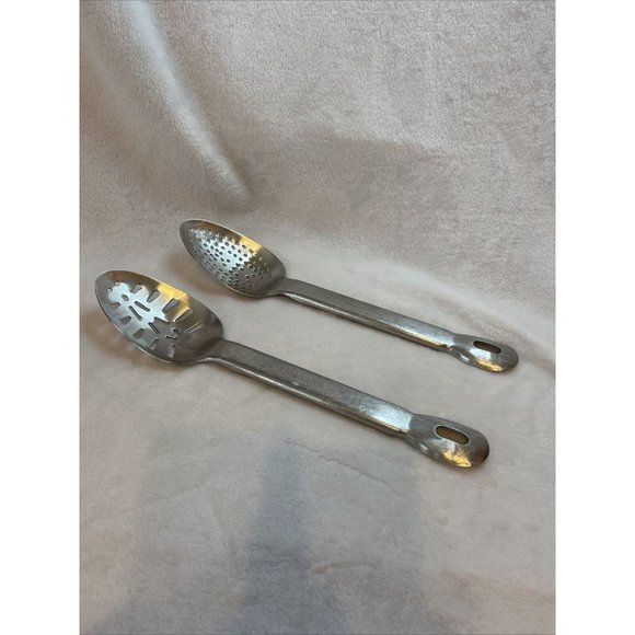 Vollrath 64404 & 64405 13in‎ Perforated Serving Spoon Stainless 2 piece set - Picture 1 of 8